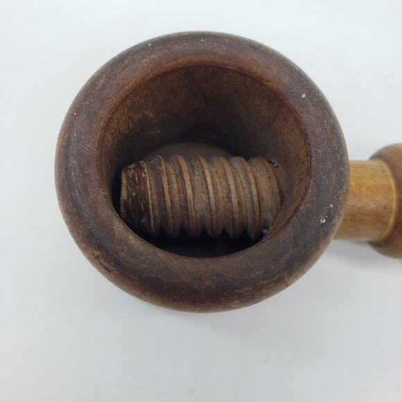 Spiral Screw‎ Wooden Nutcracker Floral Carved. Made In Switzerland - Picture 4 of 11